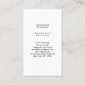 Carte de visite pour services de bricolage à domic (Dos)