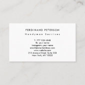 Carte de visite pour services de bricolage à domic (Dos)