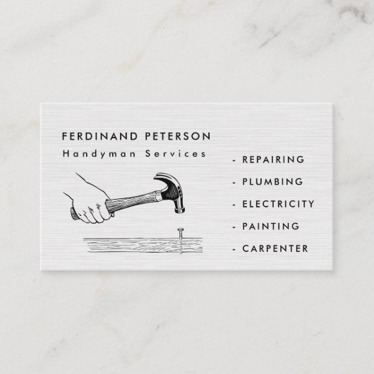 Carte de visite pour services de bricolage à domic (Devant)