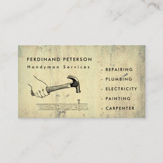 Carte de visite pour services de bricolage à domic (Devant)