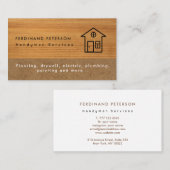 Carte de visite pour services de bricolage à domic (Devant / Derrière)