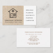 Carte de visite pour services de bricolage à domic (Devant / Derrière)