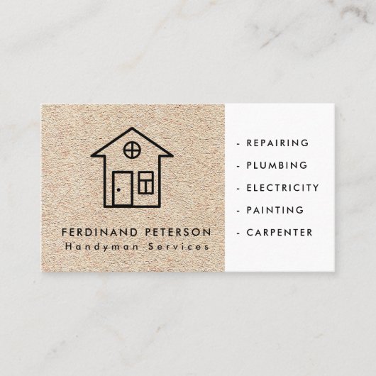 Carte de visite pour services de bricolage à domic (Devant)