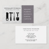 Carte de visite pour services de bricolage avec te (Devant / Derrière)