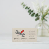 Carte de visite pour services de bricolage avec te (Debout devant)