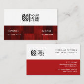 Carte de visite pour services de bricolage avec te (Devant / Derrière)