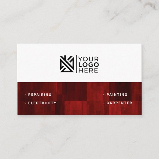 Carte de visite pour services de bricolage avec te (Devant)