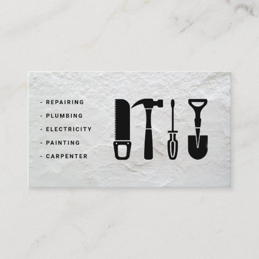 Carte de visite pour services de bricolage avec te (Devant)