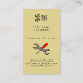 Carte de visite pour services de bricolage avec te (Devant)