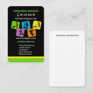 Carte de visite pour services de bricolage et d'en
