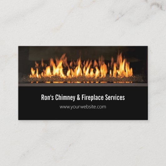 Carte de visite pour services de cheminées et foye (Devant)
