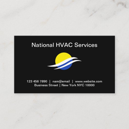 Carte de visite pour services de climatisation HVA (Devant)