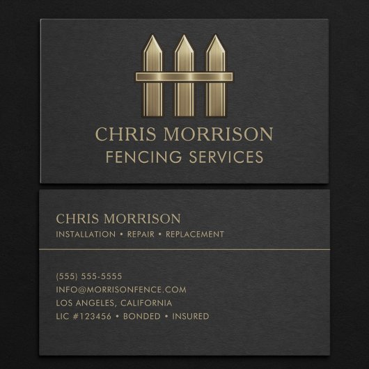 Carte de visite pour services de clôture