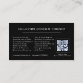 Carte de visite pour services de construction en b (Dos)