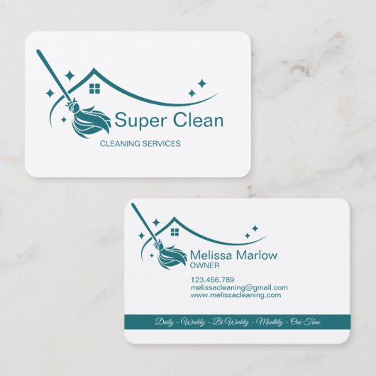 Carte de visite pour services de nettoyage profess (Devant / Derrière)