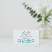 Carte de visite pour services de nettoyage profess (Debout devant)