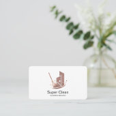 Carte de visite pour services de nettoyage profess (Debout devant)