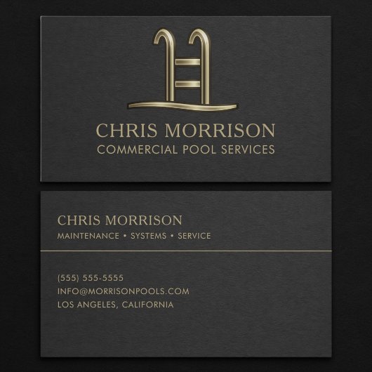 Carte de visite pour services de piscines commerci