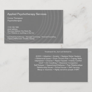 Carte de visite pour services de psychothérapie cl