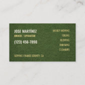 Carte de visite pour services de tonte de pelouse (Dos)