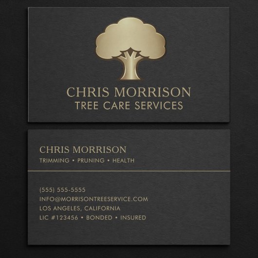 Carte de visite pour services d'entretien d'arbres