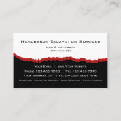 Carte de visite pour services d'excavation (Devant)