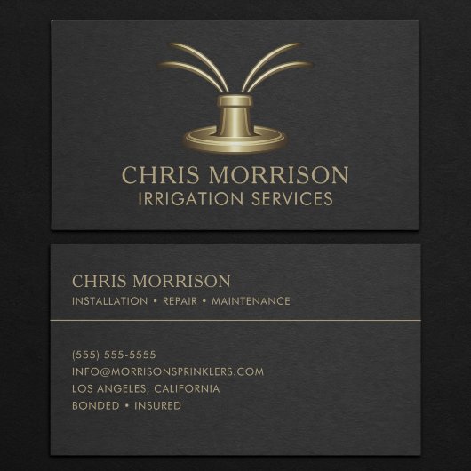 Carte de visite pour services d'irrigation