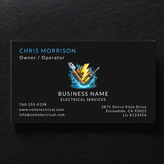 Carte de visite pour services électriques