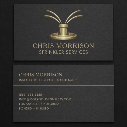 Carte de visite pour systèmes d'arrosage