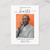 Carte De Visite Pour toujours dans nos coeurs Funeral Prayer Card (Devant)