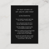 Carte De Visite Pour toujours dans nos coeurs Funeral Prayer Card (Dos)