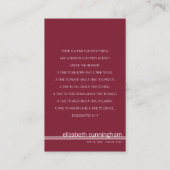 Carte De Visite Pour toujours dans nos coeurs Photo Funeral Card (Dos)