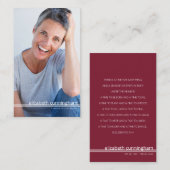 Carte De Visite Pour toujours dans nos coeurs Photo Funeral Card (Devant / Derrière)