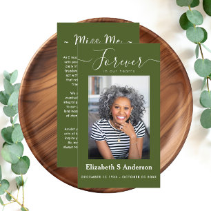 Carte De Visite Pour toujours dans nos coeurs Photo Prière funérai