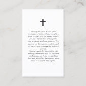 Carte De Visite Pour Toujours Dans Nos Coeurs Script Funéraire Pri (Dos)