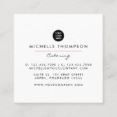 Carte de visite pour traiteur alimentaire carré (Dos)