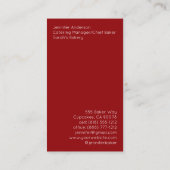 Carte de visite pour traiteur de boulangerie (Dos)