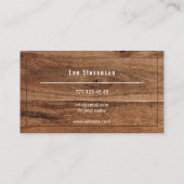 Carte de visite pour travailler avec du bois. (Dos)