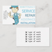 Carte de visite pour travaux de plomberie (Devant / Derrière)