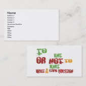 Carte De Visite Pour tricoter (Devant / Derrière)