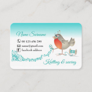 carte de visite pour tricoteurs et crocheteurs. 