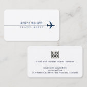 Carte de visite pour un agent de voyages (Devant / Derrière)