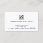 Carte de visite pour un agent de voyages (Dos)