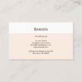 Carte de visite pour un café ou un café. (Dos)