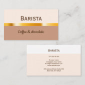 Carte de visite pour un café ou un café. (Devant / Derrière)