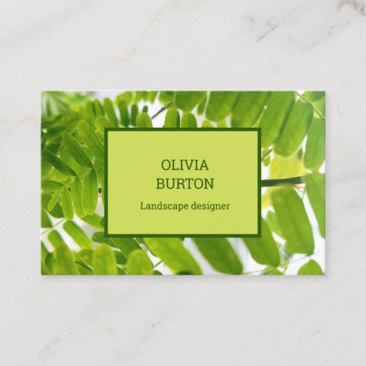 Carte de visite pour un paysagiste. (Devant)