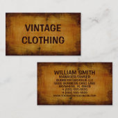 Carte de visite pour vêtements vintage (Devant / Derrière)
