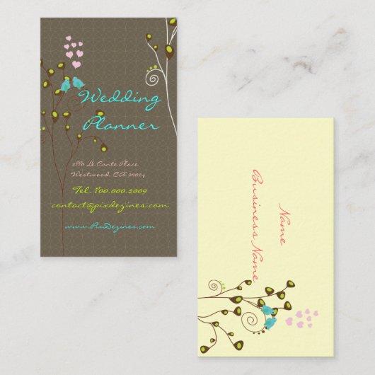 Carte de visite pour Wedding planners (Devant / Derrière)