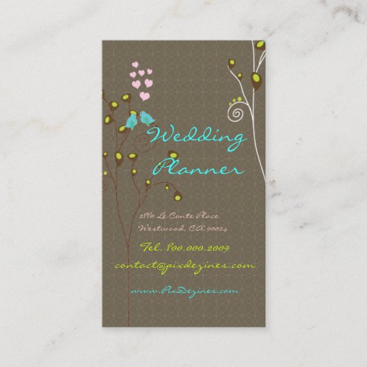 Carte de visite pour Wedding planners (Devant)