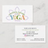 Carte de visite pour yoga enfants (Devant / Derrière)